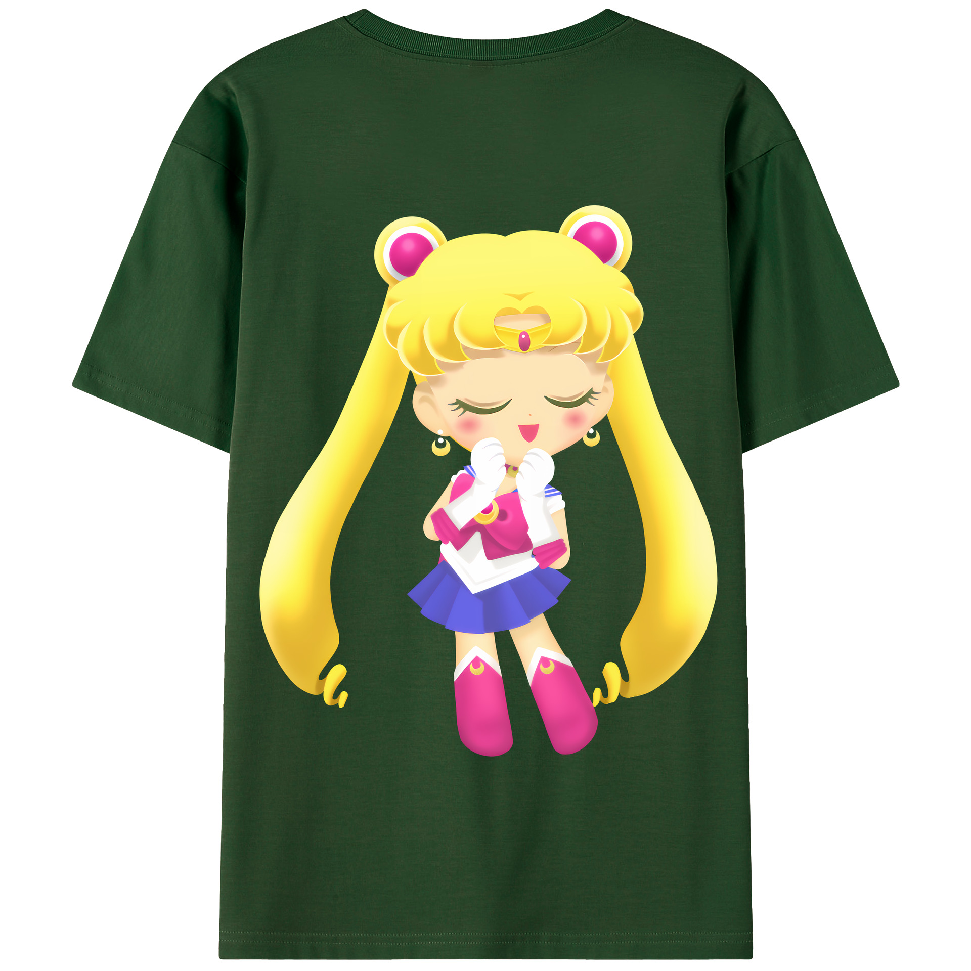 （画像用） 美少女戦士セーラームーン 月野 うさぎ つきの うさぎ Sailor Moon Tsukino Usagi 綿100％半袖Tシャツ（背面プリント）